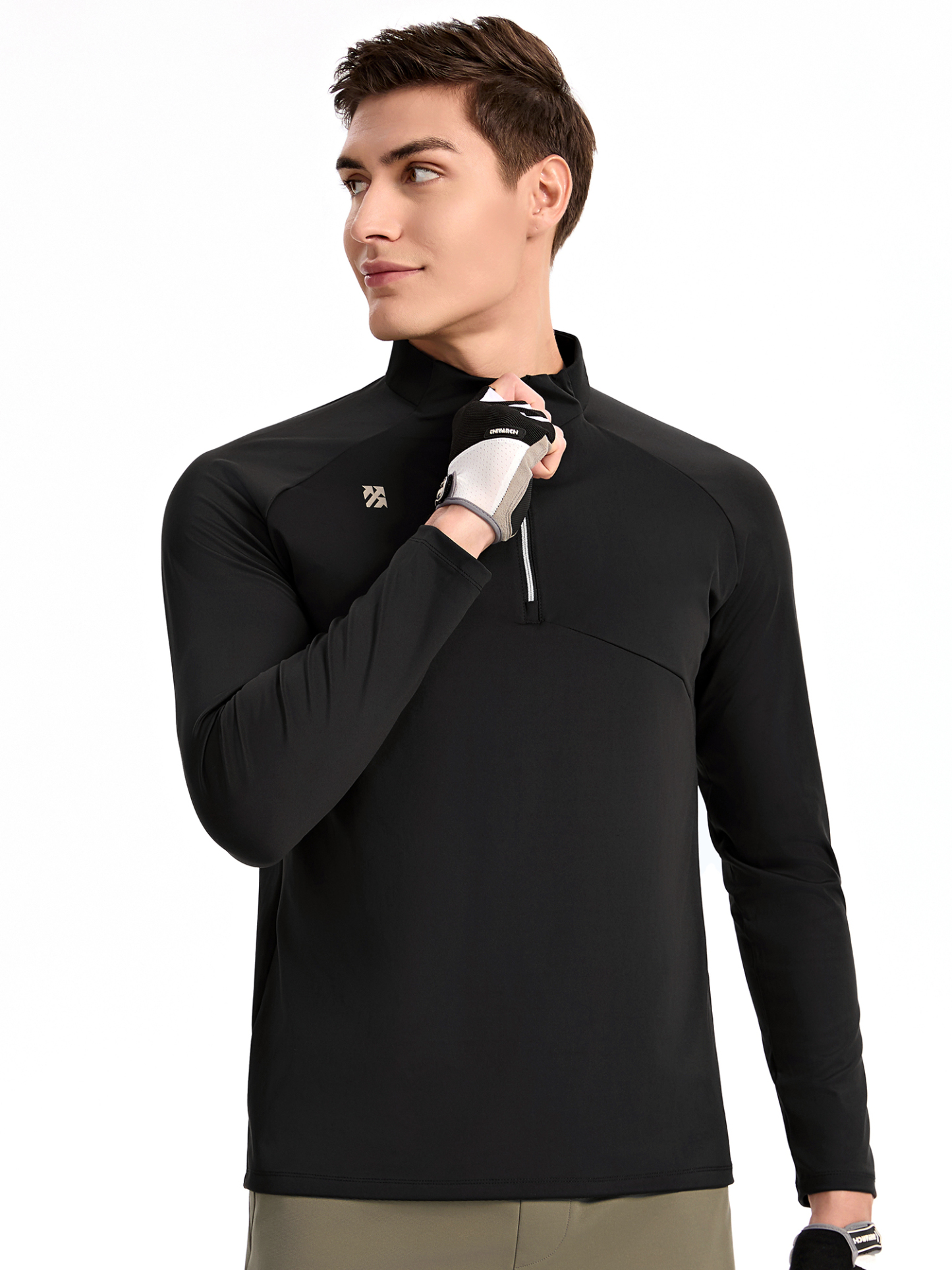 Senbwl Men's Double-Sided Brushed Quarter Zip Pullover