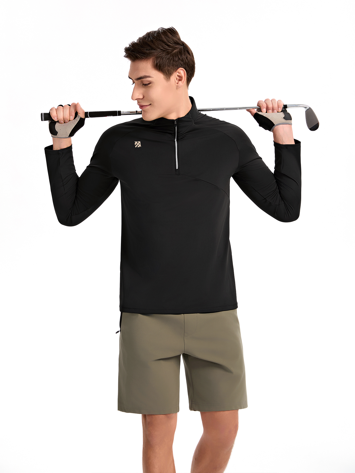 Senbwl Men's Double-Sided Brushed Quarter Zip Pullover