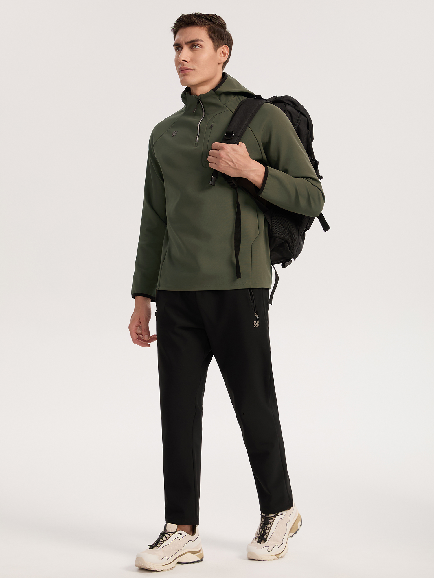 Senbwl Outdoor Hoodie Hooded Quarter Zip Sweatshirt High-Stretch Durable -Senbwl Sports