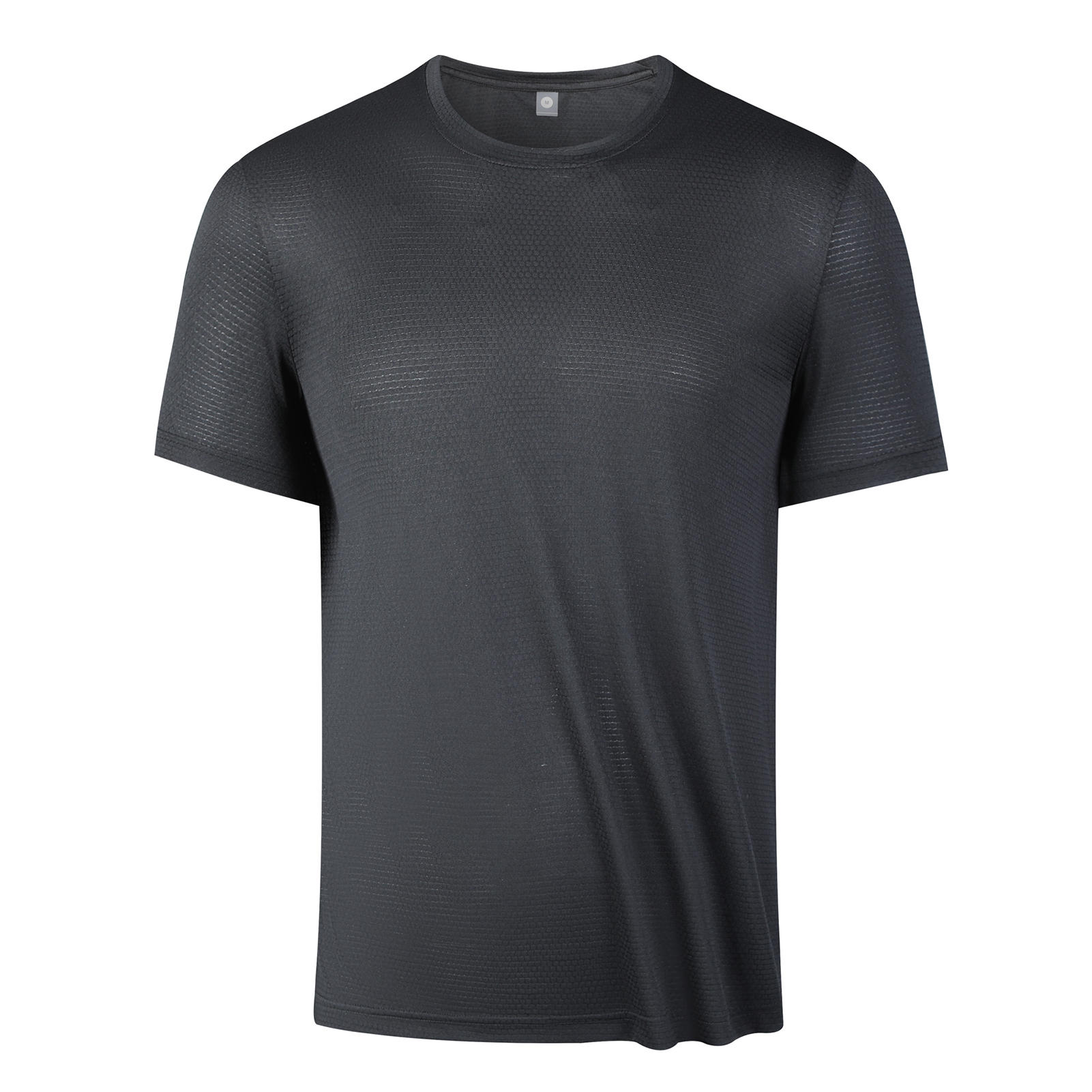 Senbwl Men's Soccer-Grid Texture T-Shirt Moisture-Wicking