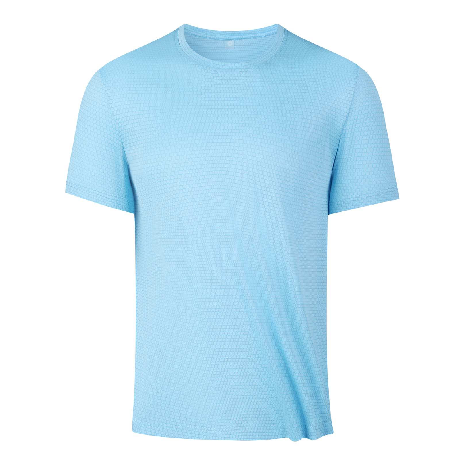 Senbwl Men's Soccer-Grid Texture T-Shirt Moisture-Wicking
