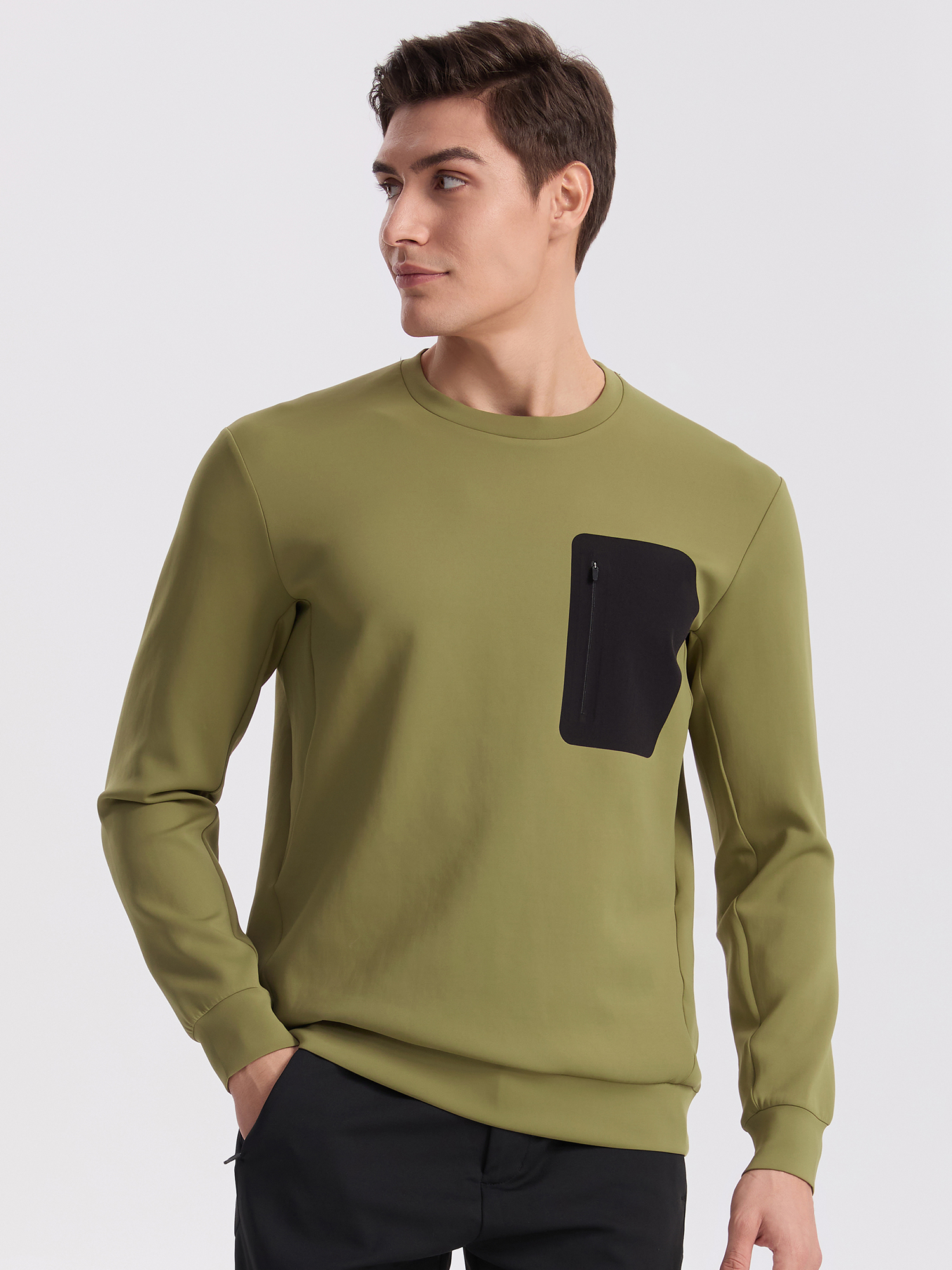 Senbwl Men's Moisture-Wicking Crewneck Sweatshirt 