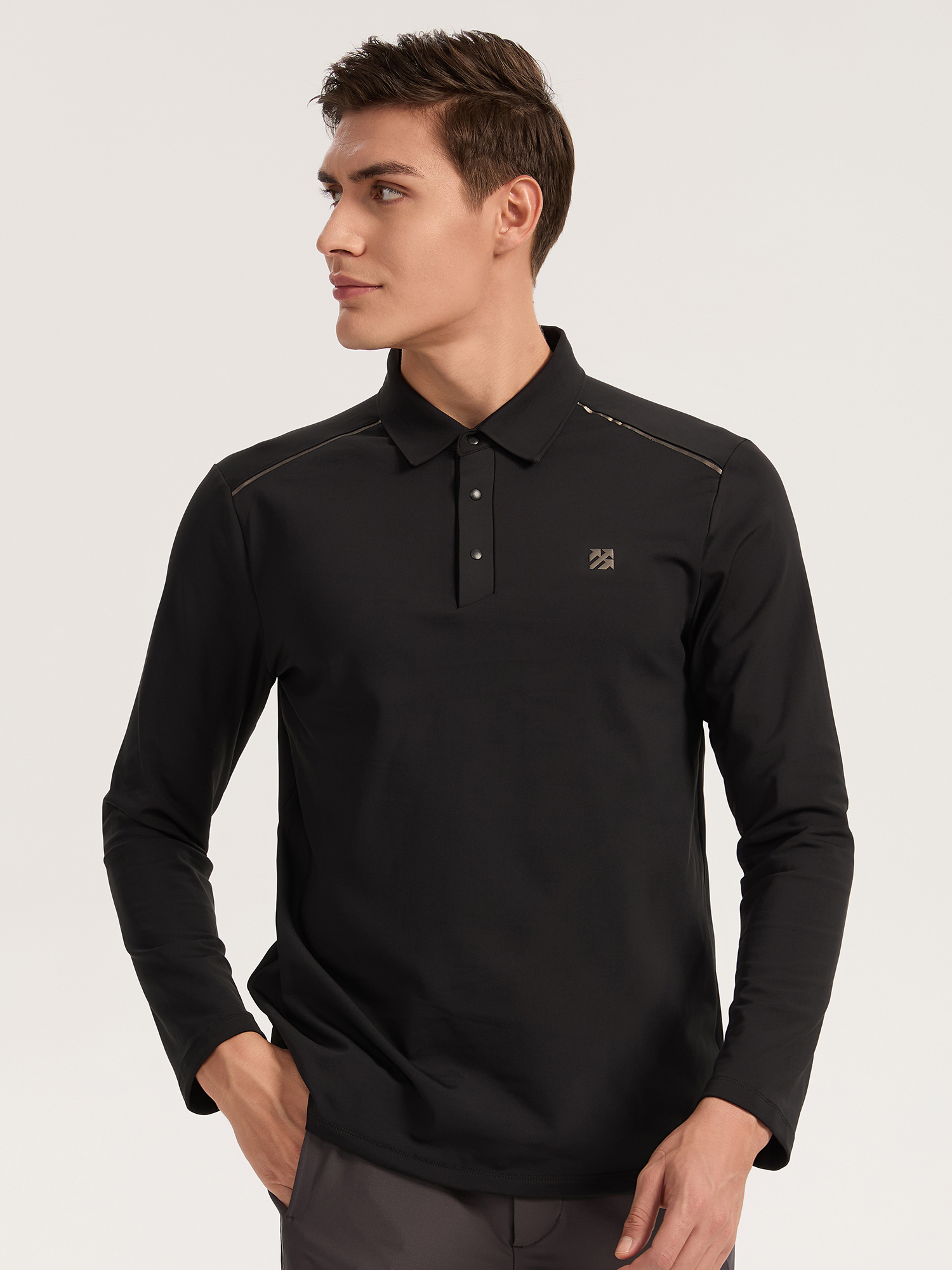 Senbwl Men's Brushed Long Sleeve Polo Shirts -Senbwl Sports