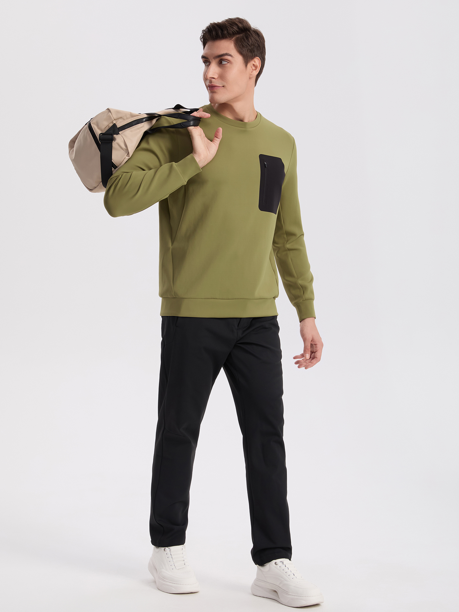 Senbwl Men's Moisture-Wicking Crewneck Sweatshirt 