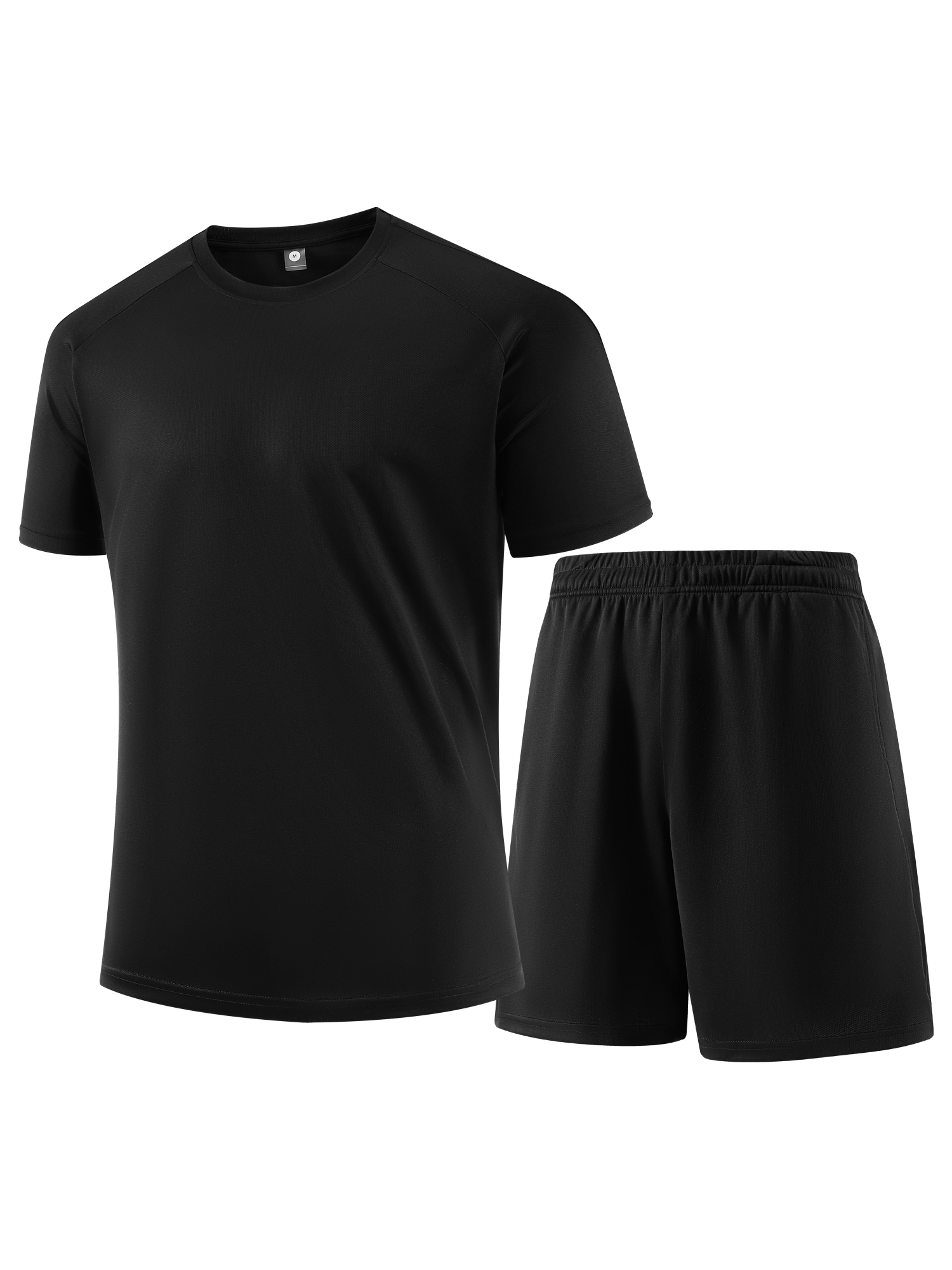 Senbwl Men's Short Sleeve Sports Set Moisture-Wicking