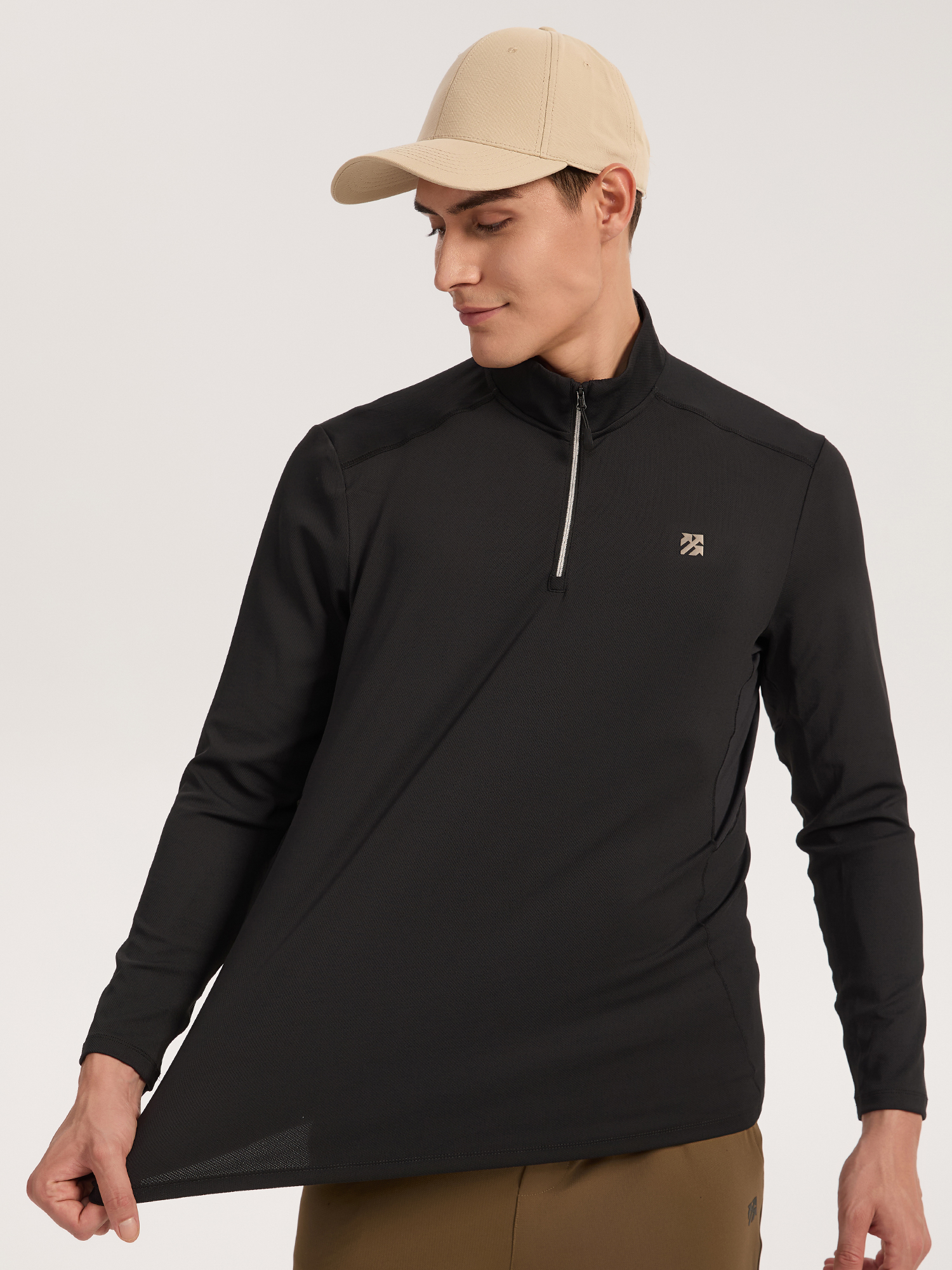Senbwl Men's Quarter Zip Neck Pullover High Stretch-Senbwl Sports