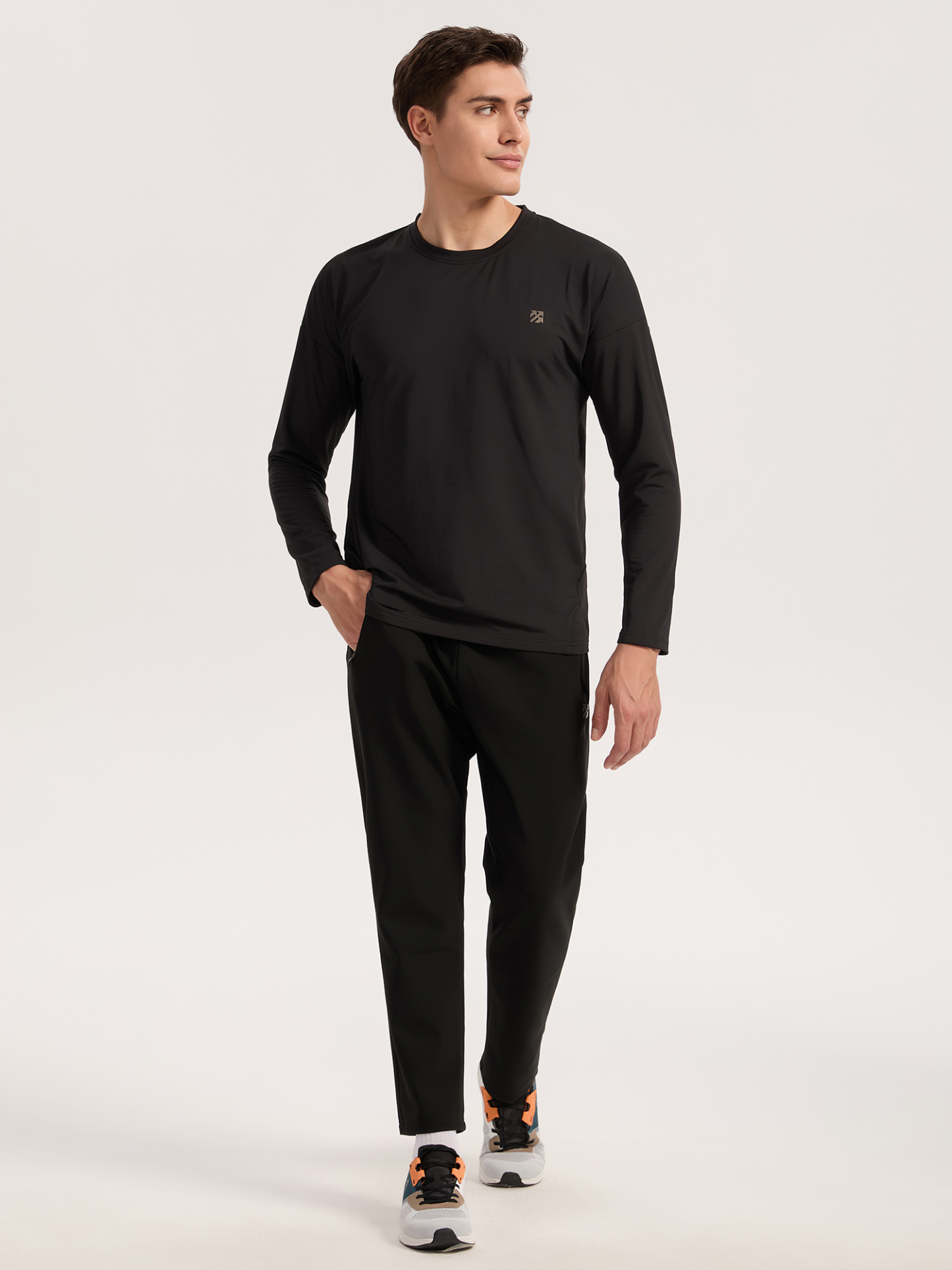 Senbwl Men's Long Sleeve T-Shirt Grid Fleece-Senbwl Sports
