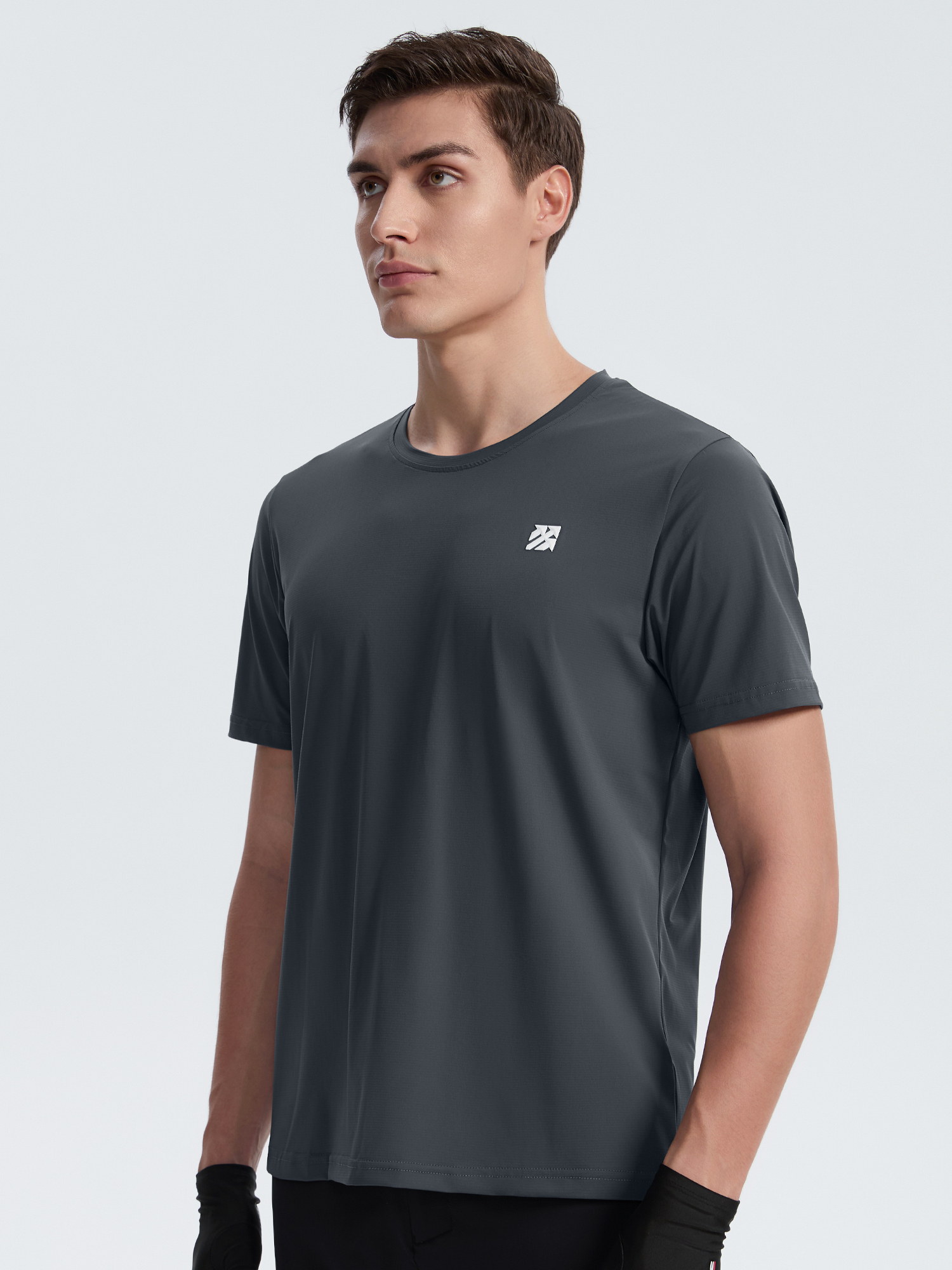 Senbwl Men's UPF 50+ Padel T-Shirt with Grid Texture