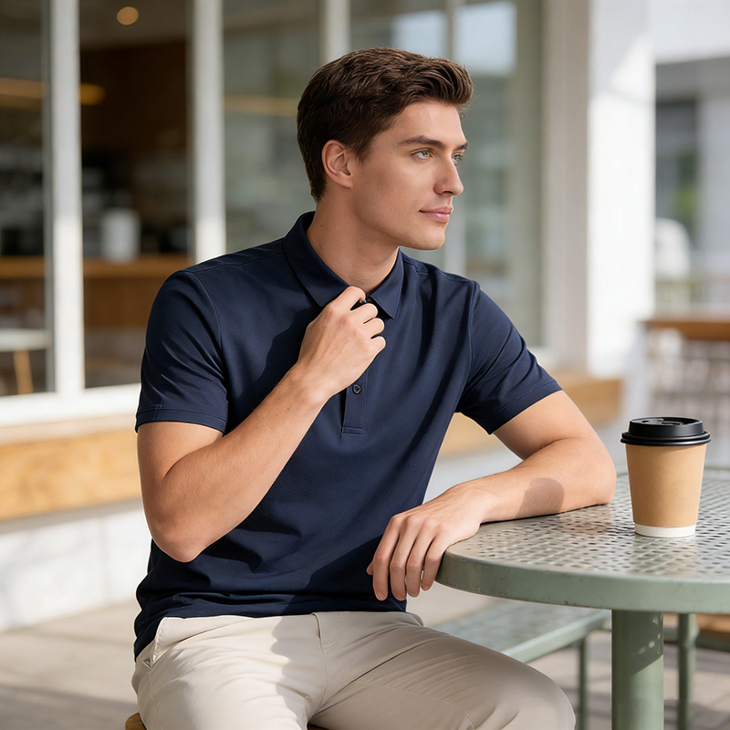 8383 Men's High Stretch Fabric Performance Seamless Polo Shirts