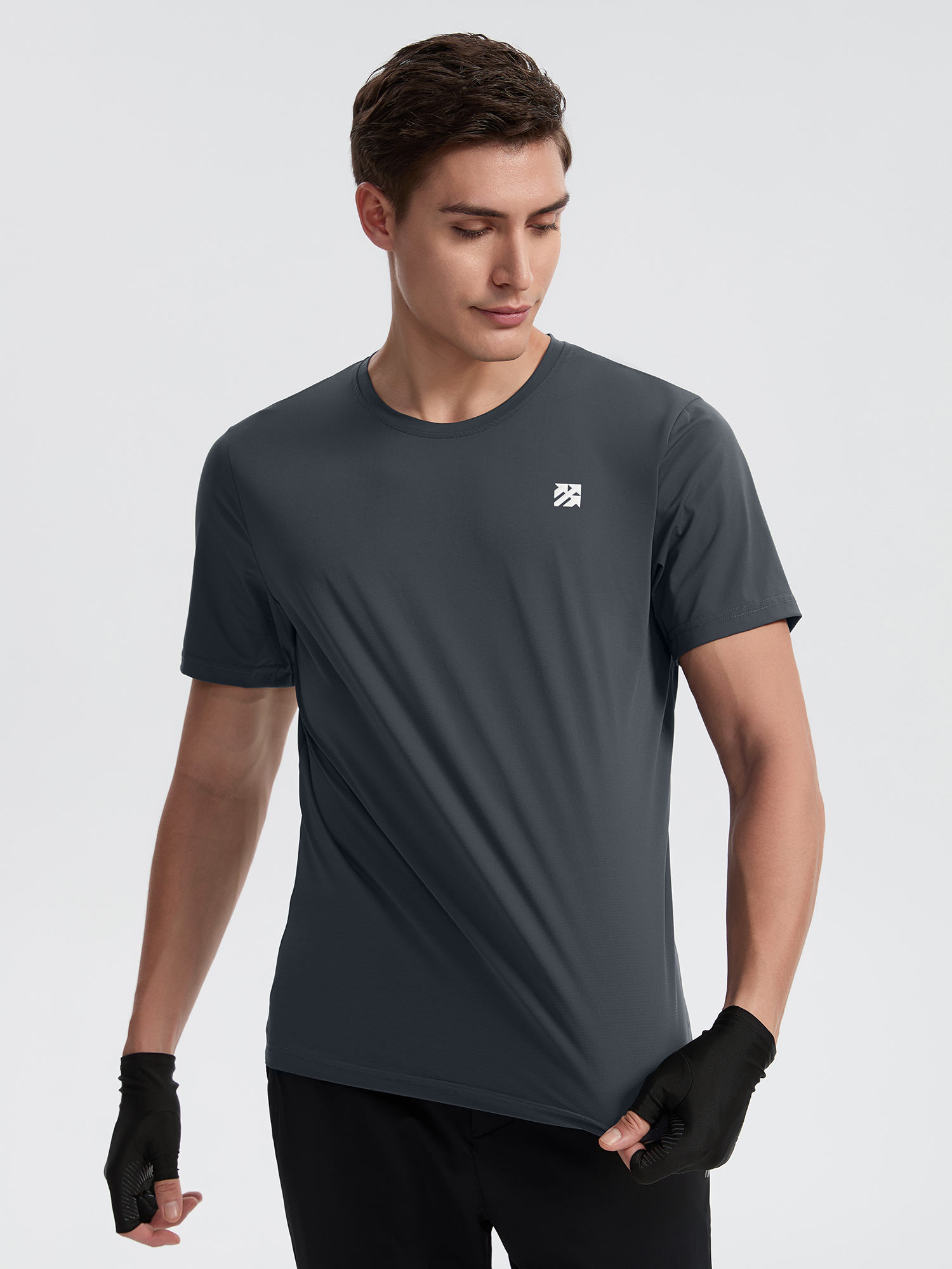 Senbwl Men's UPF 50+ Padel T-Shirt with Grid Texture