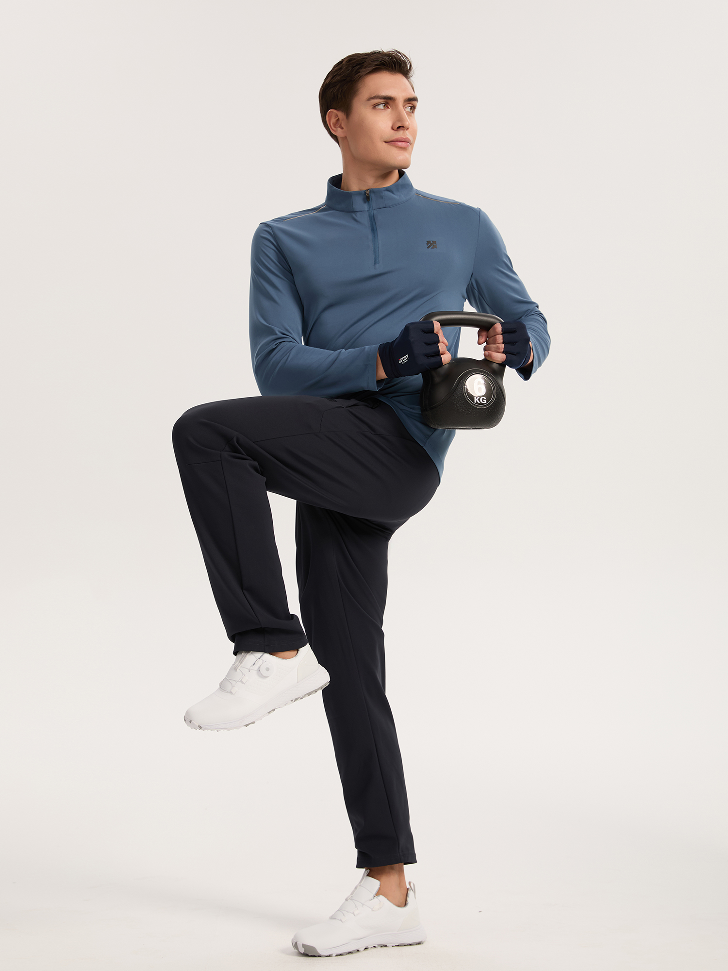Senbwl Men's None-Spandex Stretch Quarter Zip Sports Pullover-Senbwl Sports