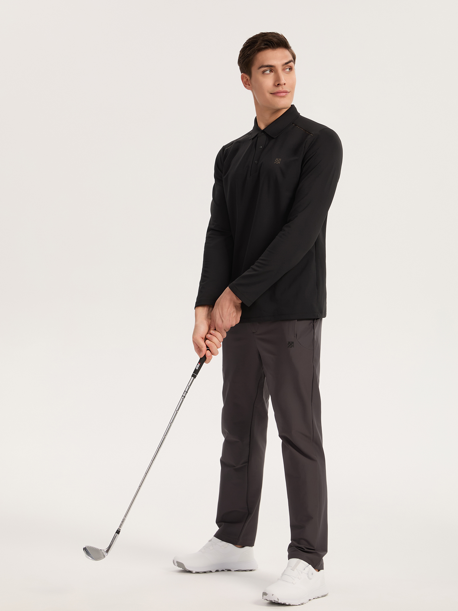Senbwl Men's Brushed Long Sleeve Polo Shirts -Senbwl Sports
