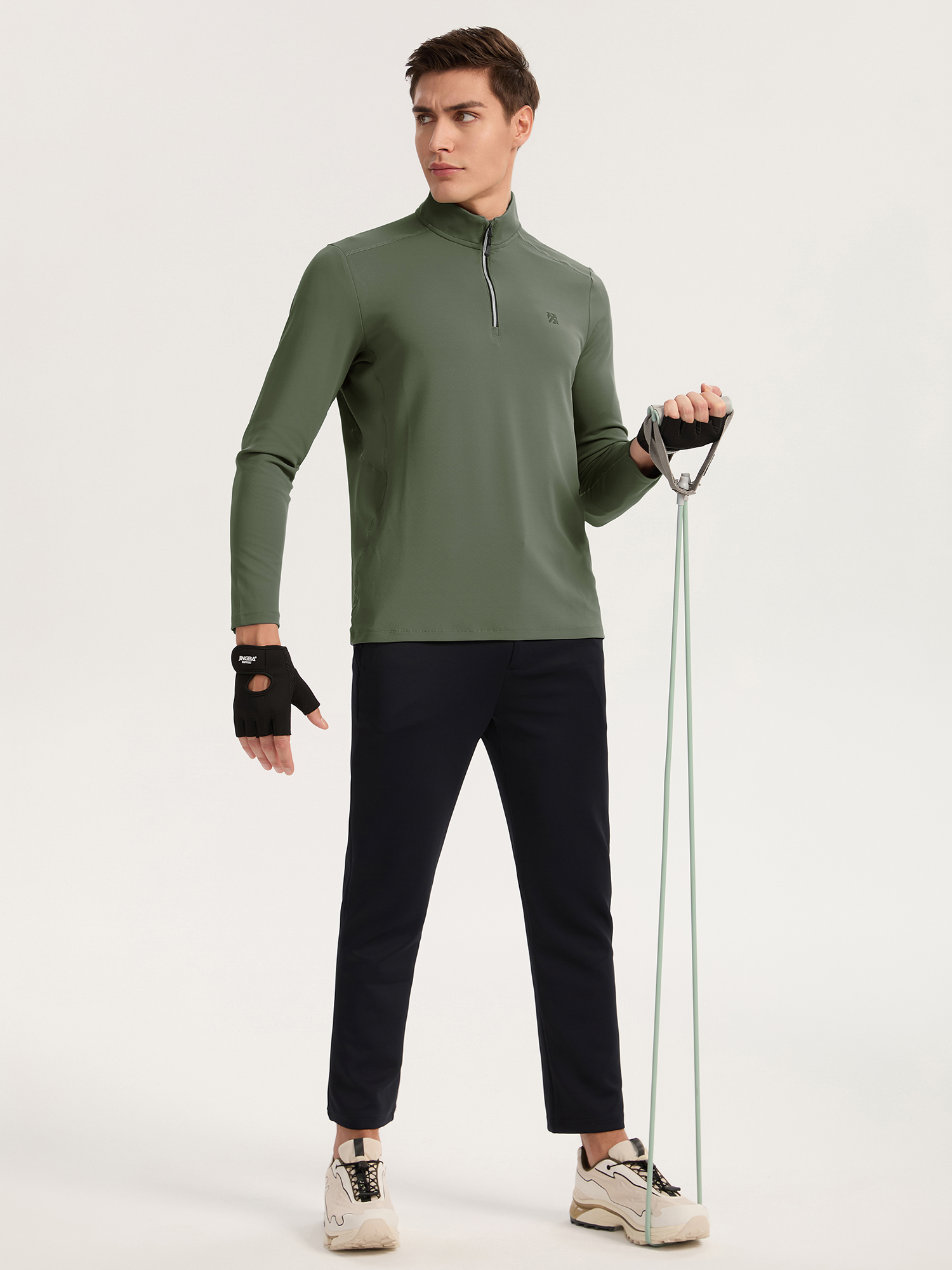 Senbwl Men's Quarter Zip Neck Pullover High Stretch-Senbwl Sports