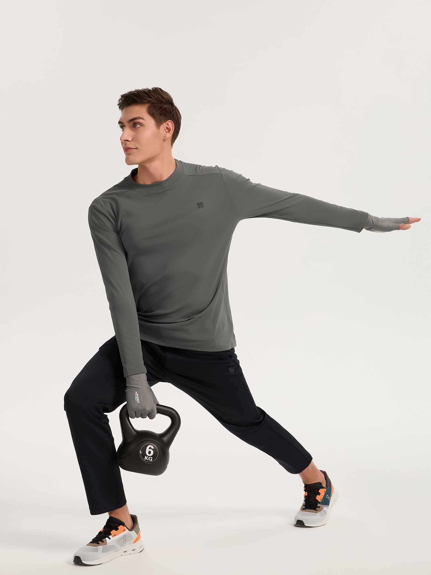 Senbwl Men's Ribbed Moisture-Wicking Long Sleeve T-Shirt -Senbwl Sports