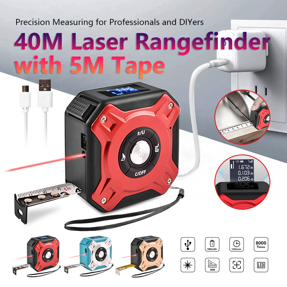 Givite 40M Laser Rangefinder with 5M Tape - Precision Measuring for Professionals and DIYers🔥2 free shipping 🔥