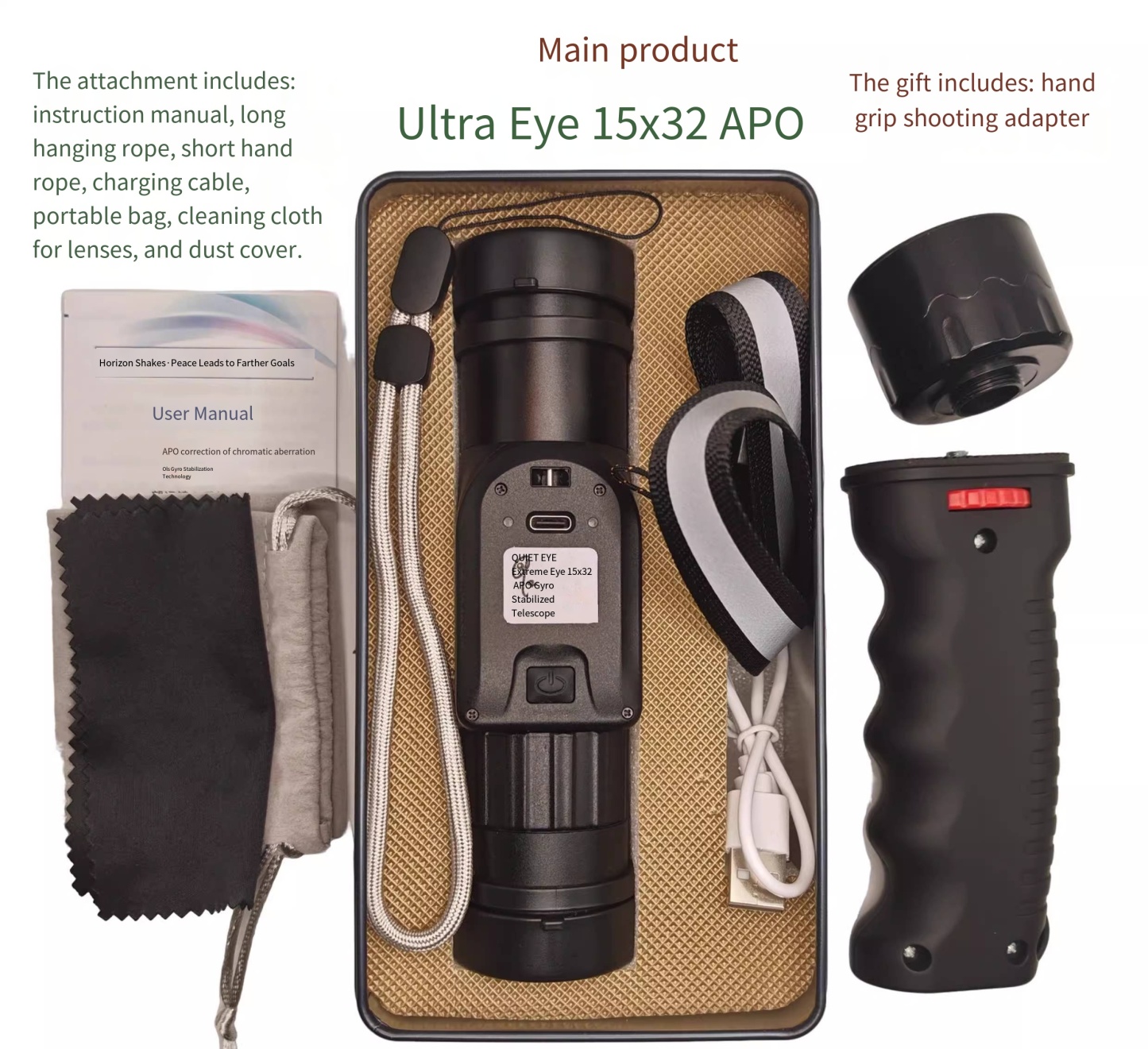 Givite Mobile Anti-Shake Telescope - GVQE-15x32-II - Stabilized View for Outdoor Enthusiasts