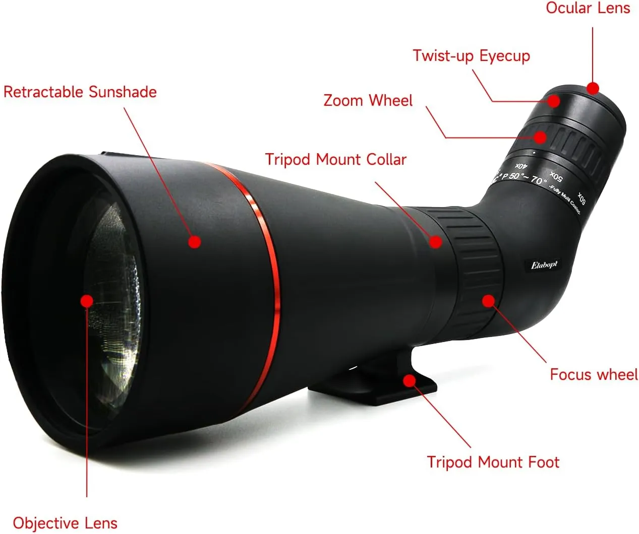 Givite 20-60x80ED Spotting Scope - Waterproof High Definition Spotter Scopes,Diamond White Coating for Wildlife Viewing and Other Outdoor Activities