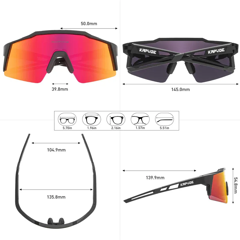 UV400 MTB Polarized Cycling Sunglasses - Versatile Unisex Eyewear for Sports & Outdoor Activities