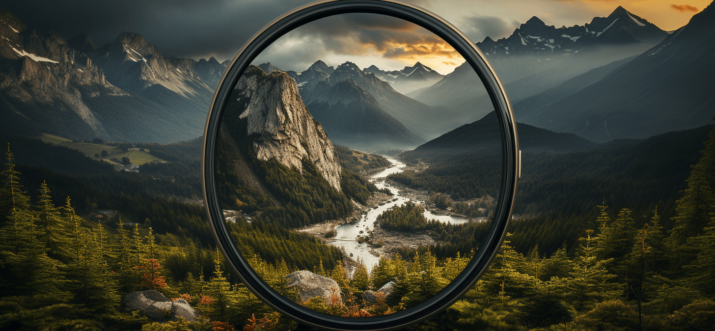 Assortment of Mobile Lenses and Filters with Sample Effect Images