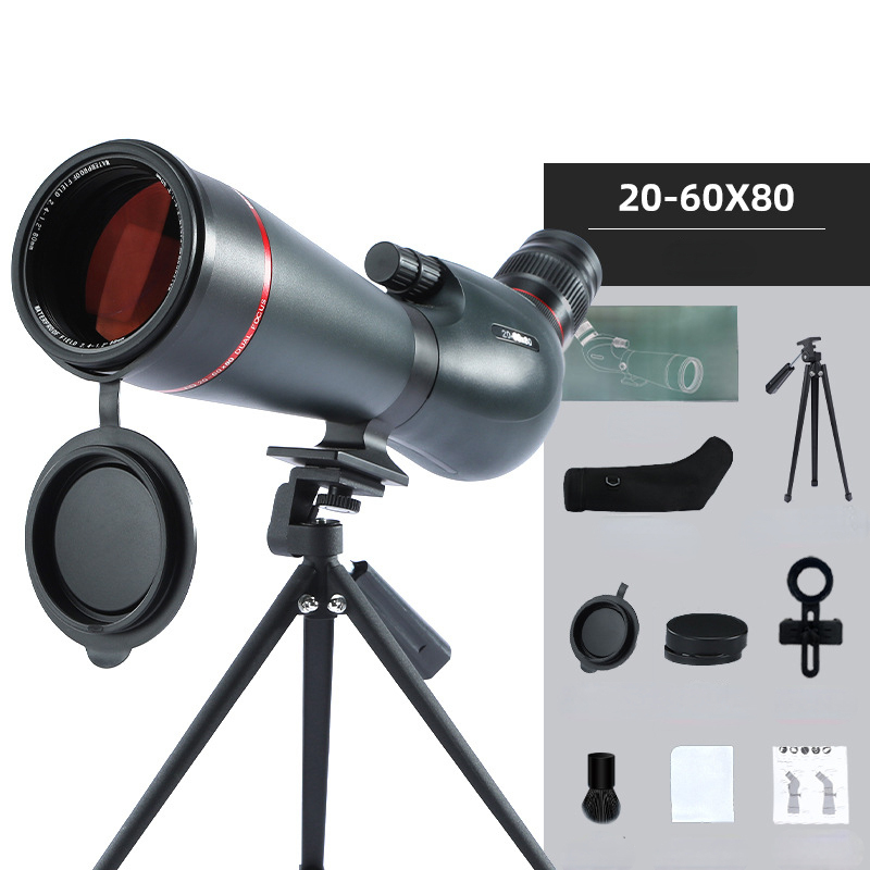 Best 20-60X80ED monocular telescope with high-definition night vision and professional bracket for photography and bird watching