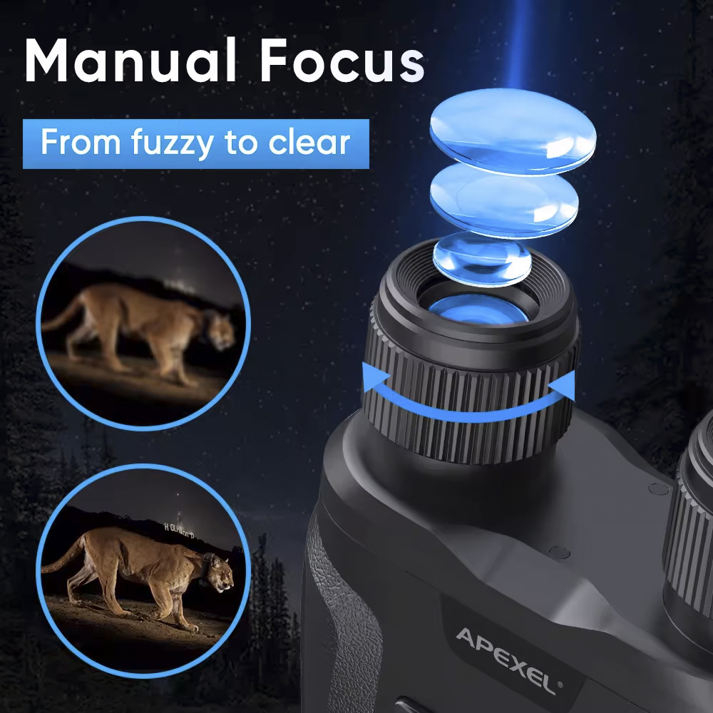 Rechargeable High Resolution 850nm Infrared HD Digital Zoom Telescope Night Vision Binoculars for Hunting Camping Surveillance-Givite