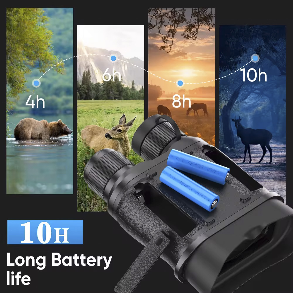Rechargeable High Resolution 850nm Infrared HD Digital Zoom Telescope Night Vision Binoculars for Hunting Camping Surveillance-Givite