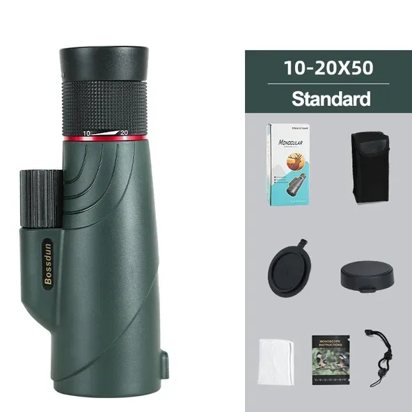 10-20×50 Zoom HD Monocular Long Range Powerful Telescope Spotting Scope For Hunting Outdoor Camping Tourism Bird Watching