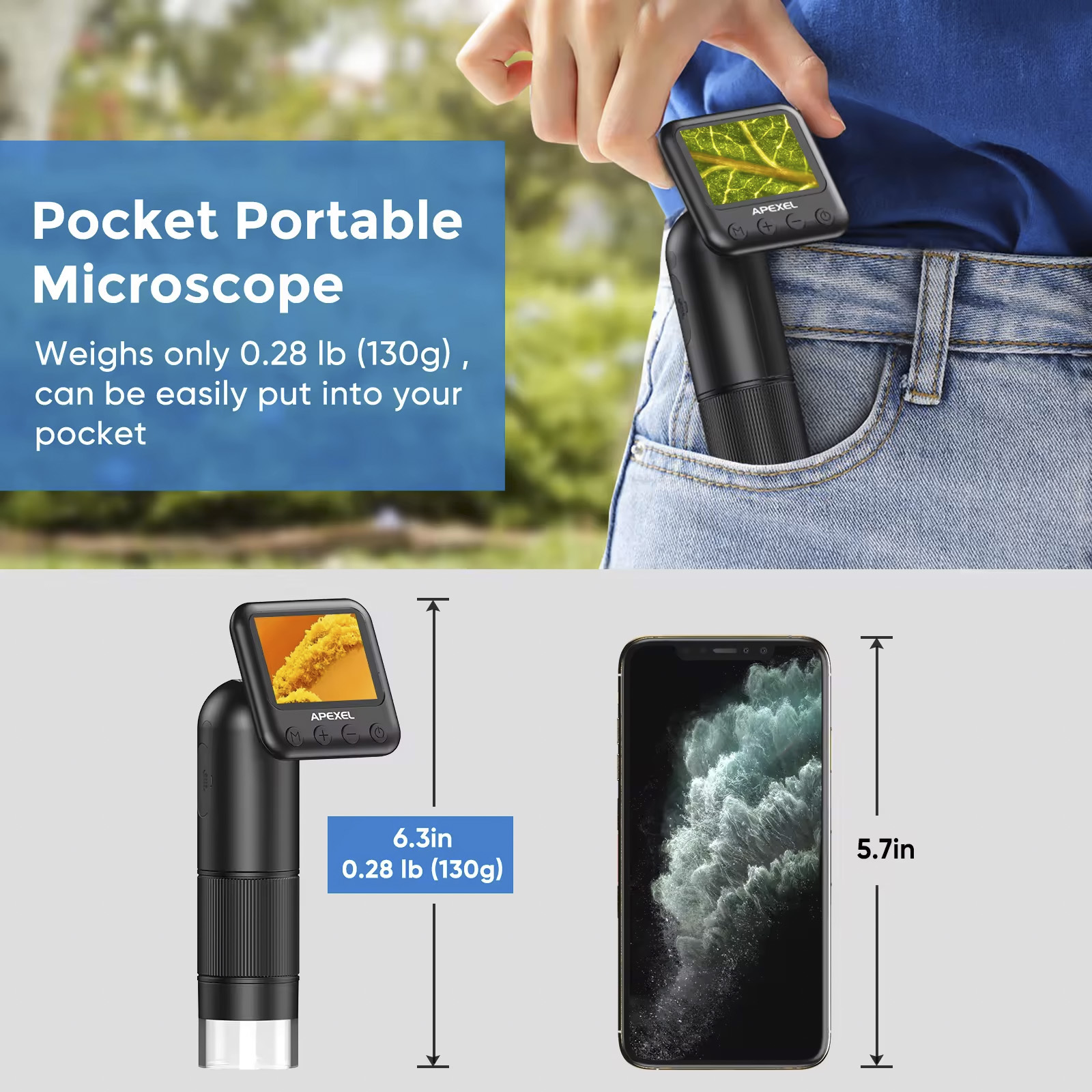 DM9 Digital Microscope – 1200X Zoom 12MP HD Camera for Soldering & Phone Repair, Large LCD Screen