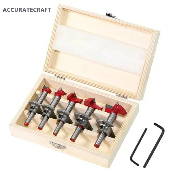 Accuratecraft Forstner Drill Bit Set for Cabinet Hinges 5-Piece
