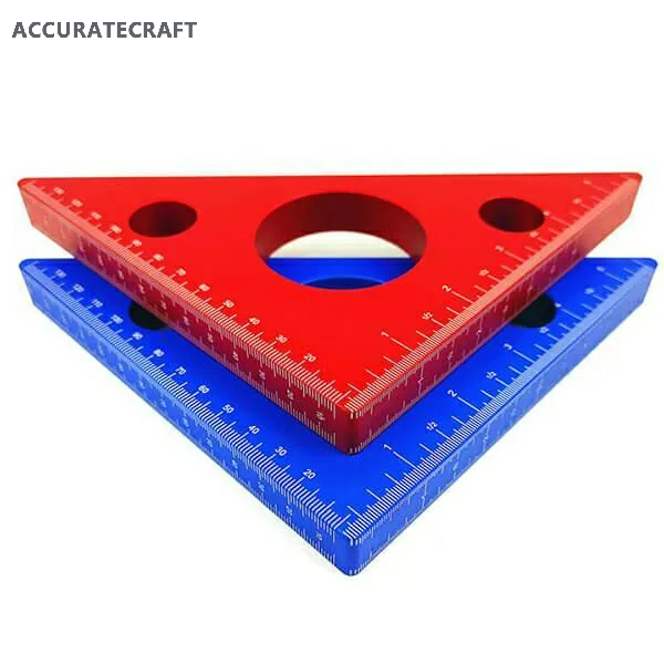 Accuratecraft Aluminum Alloy Triangle Ruler 45/90 Degree Angle Ruler Woodworking Squares