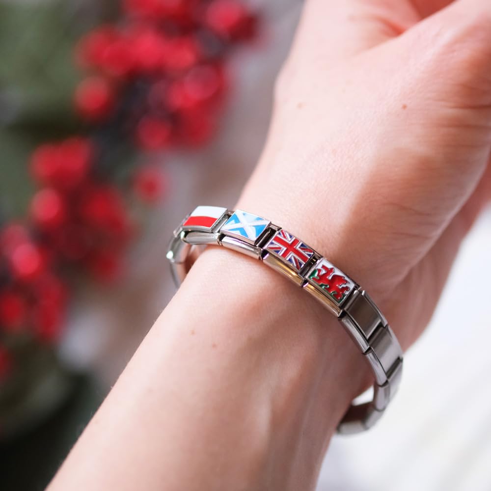 Italienische Charm-Flagge für 9 mm Armbänder aus Edelstahl Deutschland