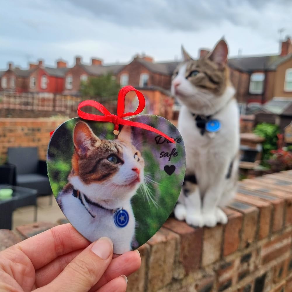 Personalisierter Auto-Lufterfrischer mit deinem Foto und Text, beidseitig bedruckt, ideal als Geschenk für ihn zum Geburtstag (Rechteckig)