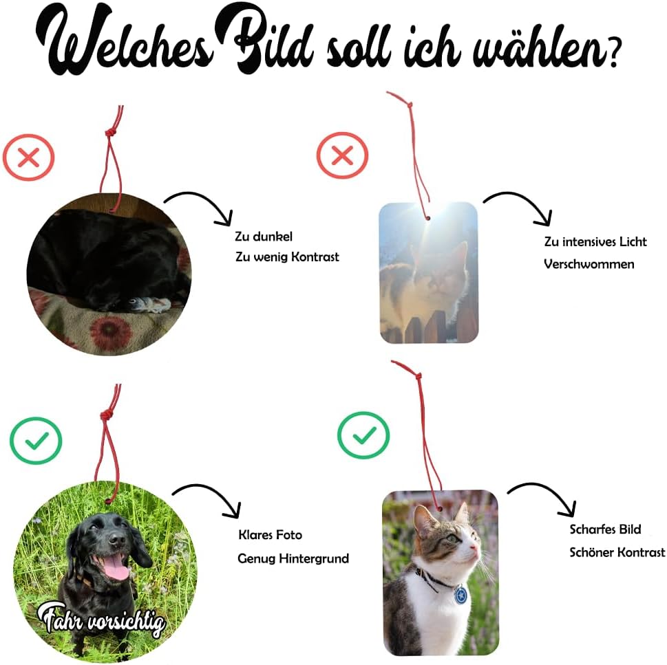 Personalisierter Auto-Lufterfrischer mit deinem Foto, beidseitig bedruckt. Duftbaum Perfekt als Geburtstagsgeschenk für ihn (Herz)