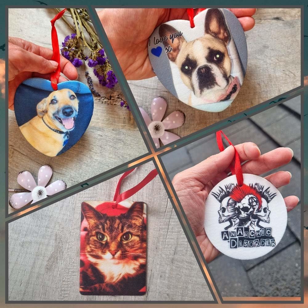 Personalisierter Auto-Lufterfrischer mit deinem Foto und Text, beidseitig bedruckt, ideal als Geschenk für ihn zum Geburtstag (Rechteckig)