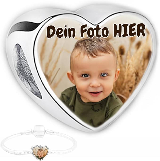 Personalisiert Schmuck Foto Charm Liebes Herz