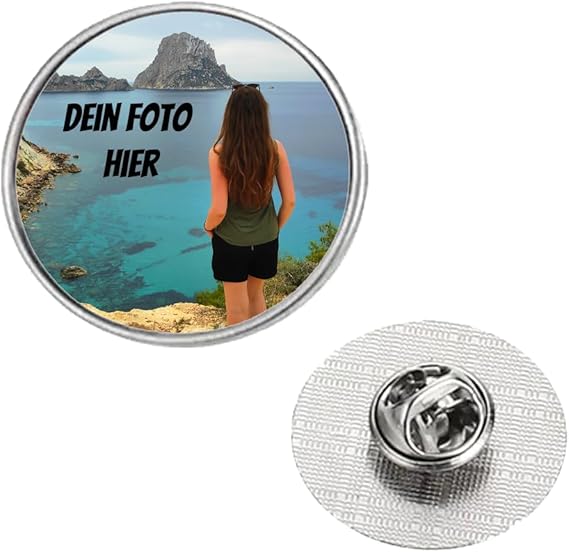 Personalisierte Foto Anstecknadel Brosche Knöpfen Runden