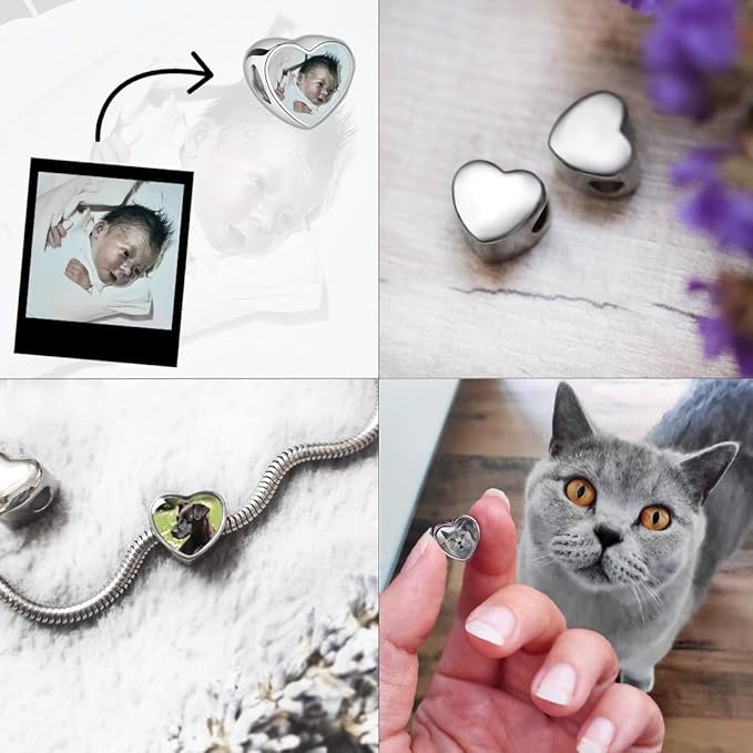 Personalisiert Schmuck Foto Charm Liebes Herz