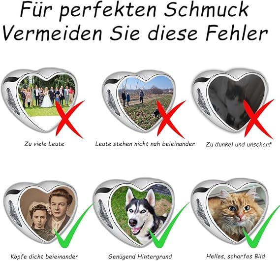 Silber 925 Personalisiert Schmuck Foto CHARM Zirkon 