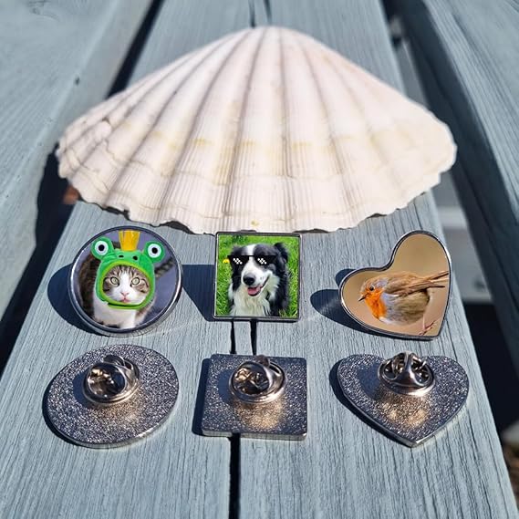 Personalisierte Foto Anstecknadel Brosche Knöpfen Herz