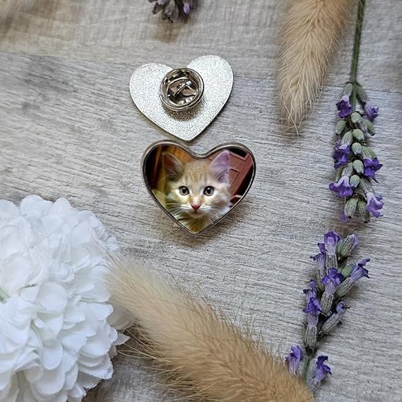 Personalisierte Foto Anstecknadel Brosche Knöpfen Herz