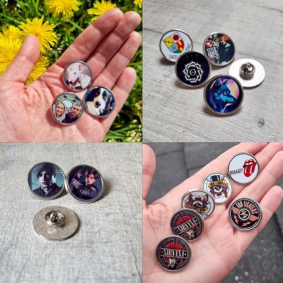 Personalisierte Foto Anstecknadel Brosche Knöpfen Herz