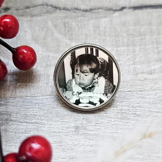 Personalisierte Foto Anstecknadel Brosche Knöpfen Runden