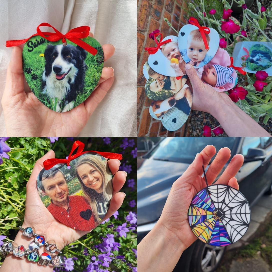 Personalisierter Auto-Lufterfrischer mit deinem Foto, beidseitig bedruckt. Duftbaum Perfekt als Geburtstagsgeschenk für ihn (Herz)