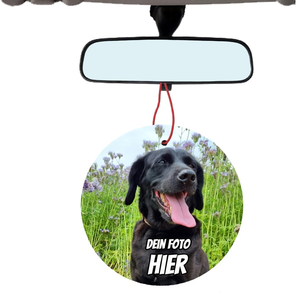 Personalisierter Auto-Lufterfrischer mit deinem Foto, beidseitig bedruckt. Duftbaum Perfekt als Geburtstagsgeschenk für ihn (Runden)