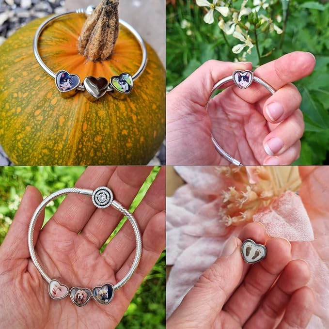 Personalisierter Schmuck mit Bild, Foto-Charm kompatibel mit Pandora-Armband und Kette, Geschenk