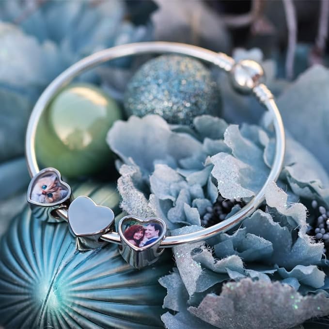 Personalisierter Schmuck mit Bild, Foto-Charm kompatibel mit Pandora-Armband und Kette, Geschenk