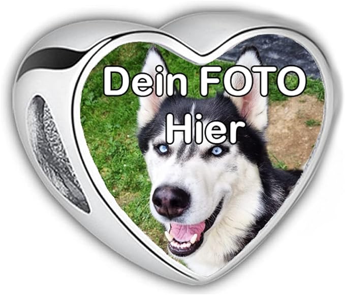Personalisierter Schmuck mit Bild, Foto-Charm kompatibel mit Pandora-Armband und Kette, Geschenk