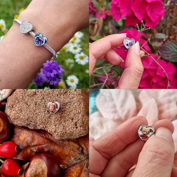 Silber 925 Personalisiert Schmuck Foto CHARM Hundepfote