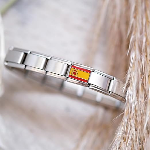 Italienische Charm-Flagge für 9 mm Armbänder aus Edelstahl Spanien