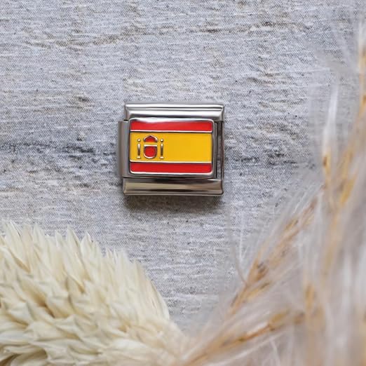 Italienische Charm-Flagge für 9 mm Armbänder aus Edelstahl Spanien